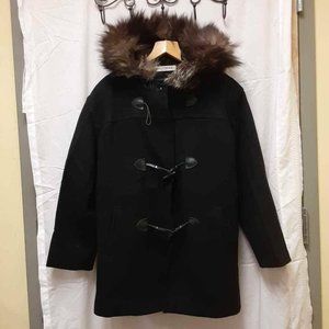 Donnybrook Womens Coat Black Brown Faux Fur Hood